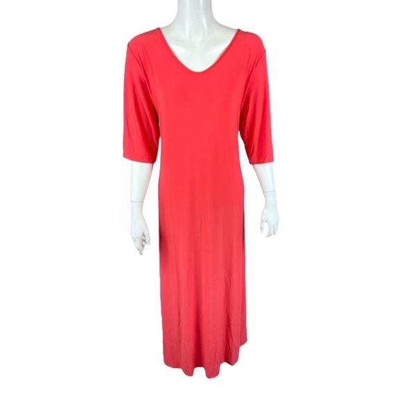 Attitudes by Renee Red Half-Sleeve Poly Spandex Flowy Flirty Maxi Dress, Size XS - Picture 2 of 8